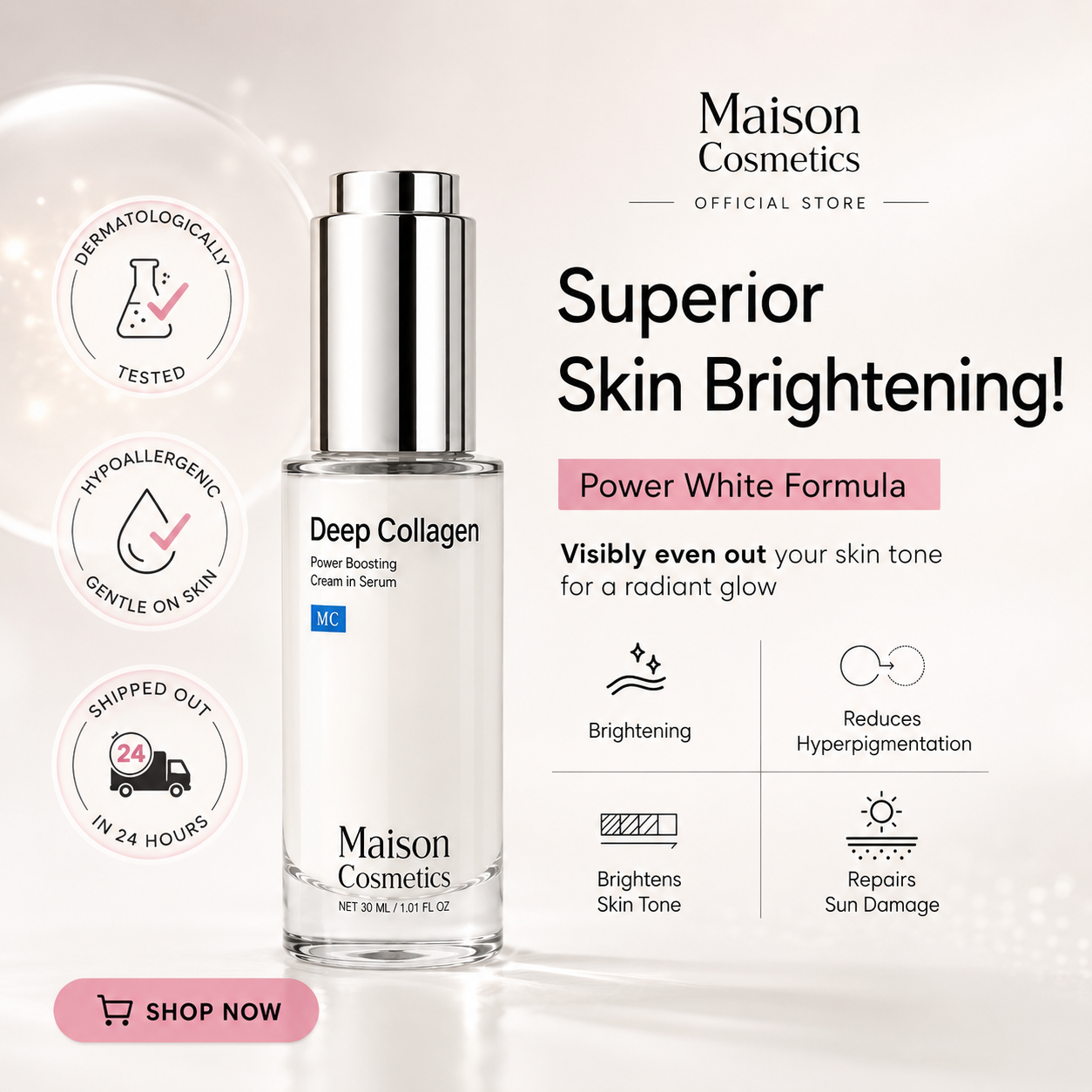 Maison Cosmetics static ad: Superior Skin Brightening